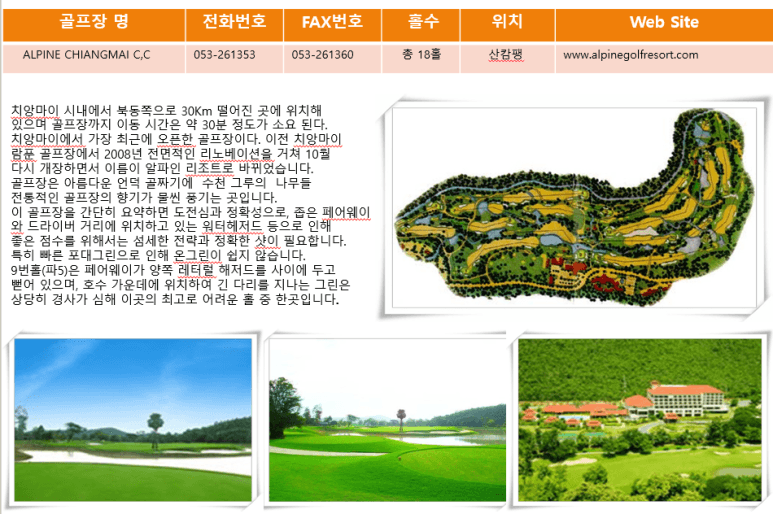 태국 치앙마이 프리미엄 3색 골프 54홀 3박 5일 사진 2/10