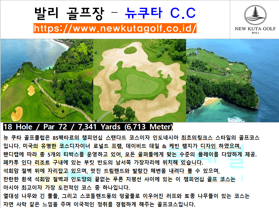 인도네시아 발리 뉴쿠따 골프 36홀·관광 3박 5일 노팁,노옵션·노쇼핑 사진 10/10